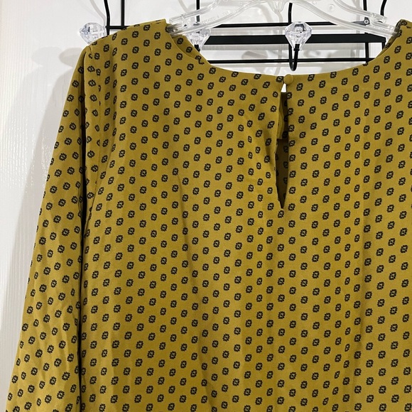 Ann Taylor Factory Mustard Polka Dot Long Sleeve Dress - Picture 6 of 9